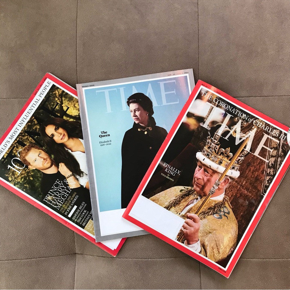 Time magazine British royal family the queen, the king and prince Harry 21 22 24